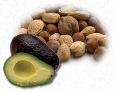 nuts assortment and avocado